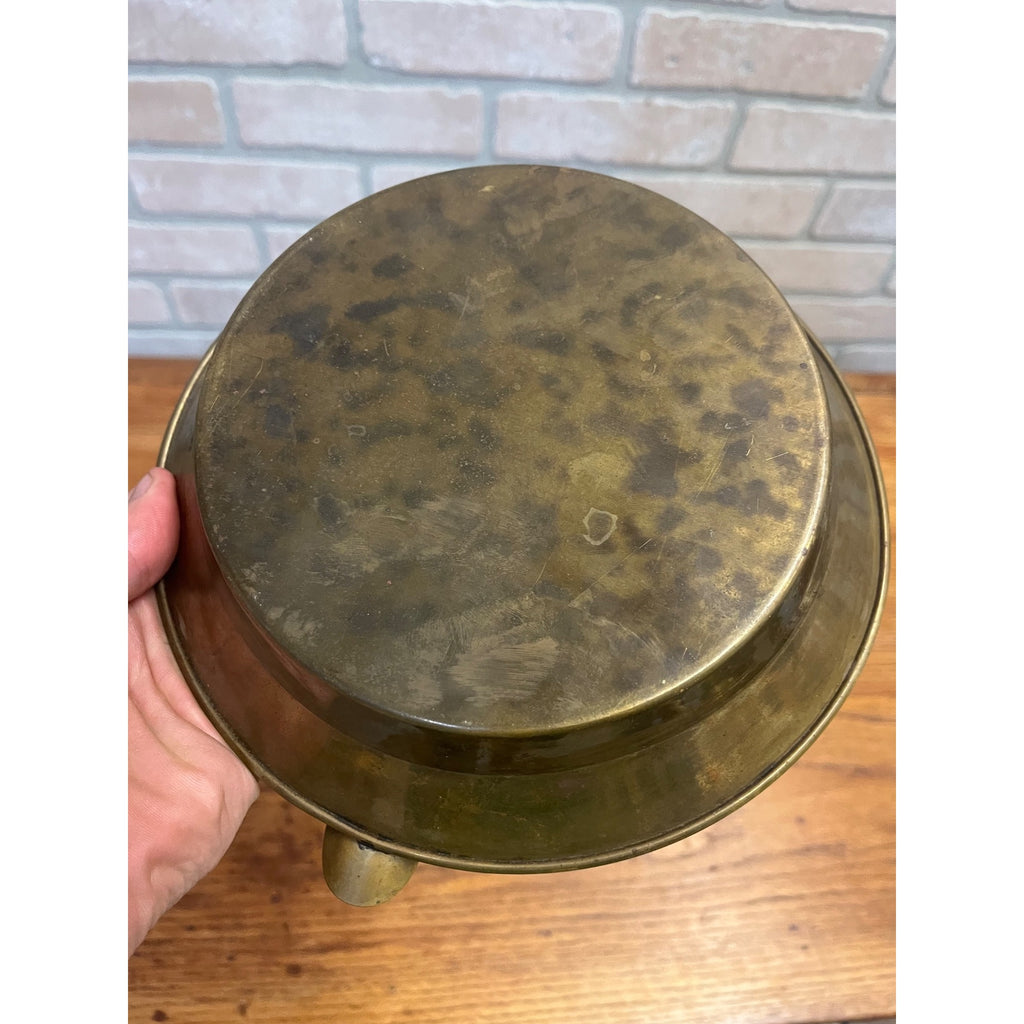 Antique Vintage Solid Brass Ashtray 8.75" Smoker's Tray