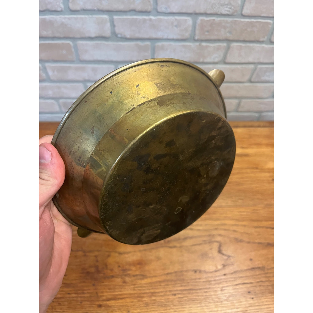 Antique Vintage Solid Brass Ashtray 8.75" Smoker's Tray