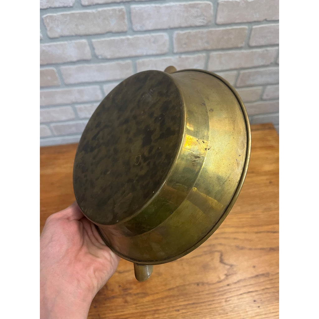 Antique Vintage Solid Brass Ashtray 8.75" Smoker's Tray