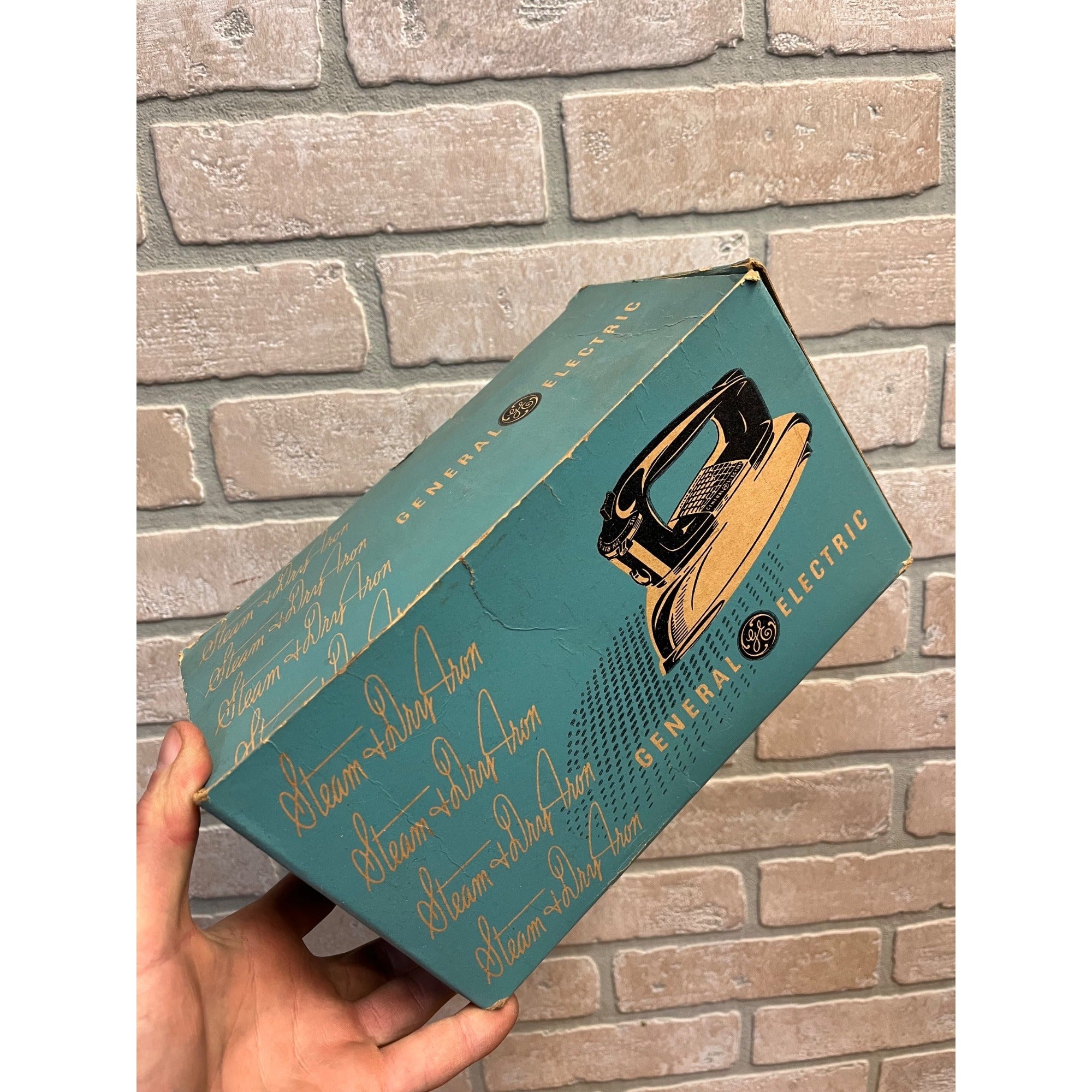 Vintage General Electric GE Steam and Dry Iron No. F60 -- BOX ONLY - Prop Decor