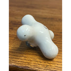 Vintage White Porcelain Faucet Cross Handle Knob Only - C COLD - 3"x3"