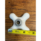 Vintage White Porcelain Faucet Cross Handle Knob Only - C COLD - 3"x3"