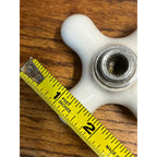 Vintage White Porcelain Faucet Cross Handle Knob Only - C COLD - 3"x3"