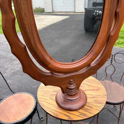 Antique Wooden Framed Mirror Ornate Self-Standing table Top Mirror