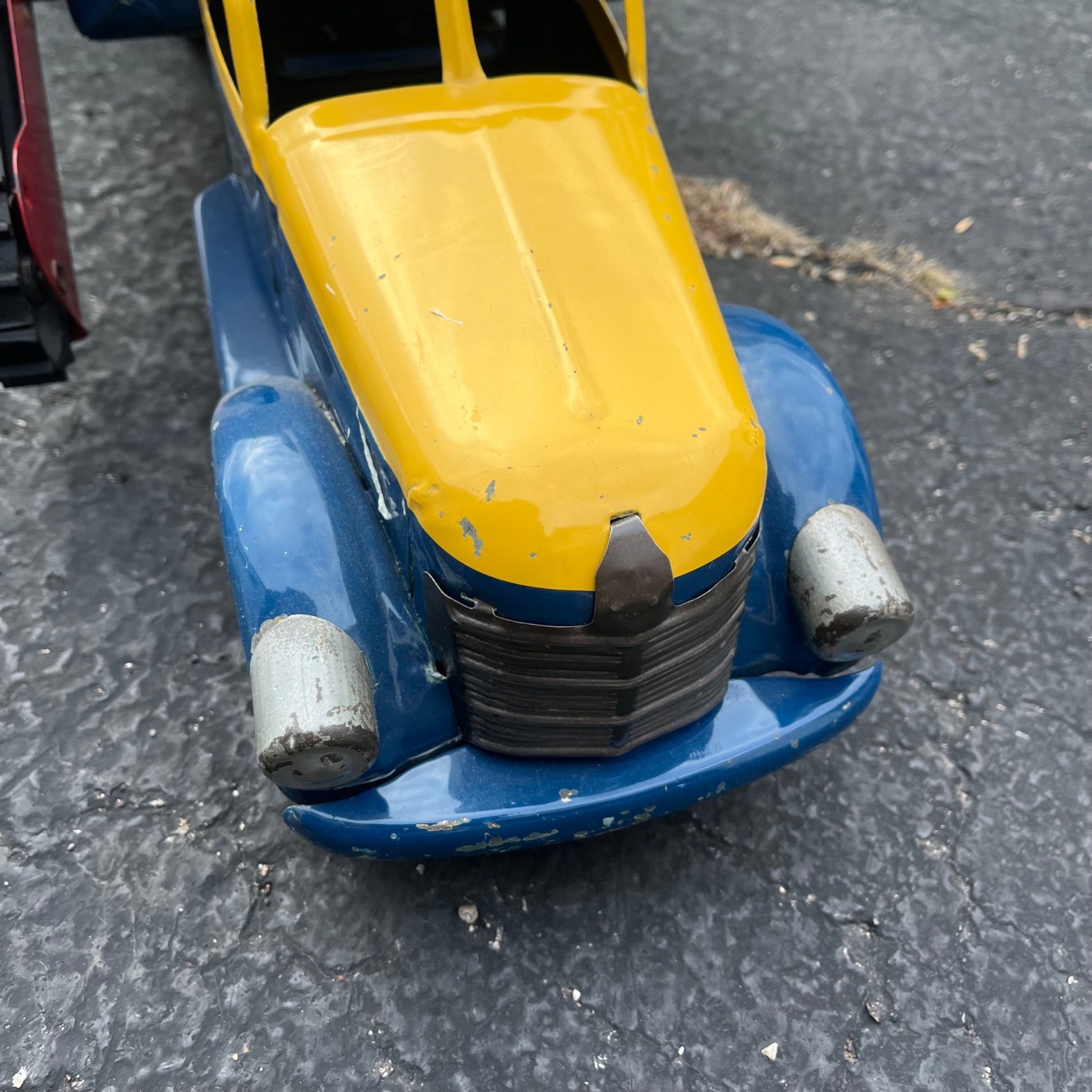 Vintage Buddy L International Sand Loader & Dump Truck 23" Pressed Steel Toy