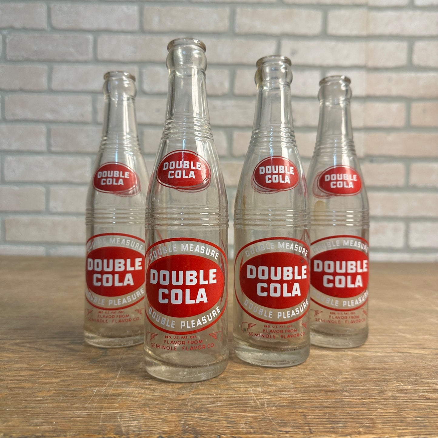 Vintage 1970s Double Cola Double Measure 10oz Glass Soda Bottle