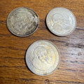 Lot of 3 Denmark 1923 Silver 2 Kroner Silver Wedding Anniversary Coins