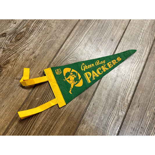 Vintage 1960s Green Bay Packers 12" Mini NFL Felt Pennant