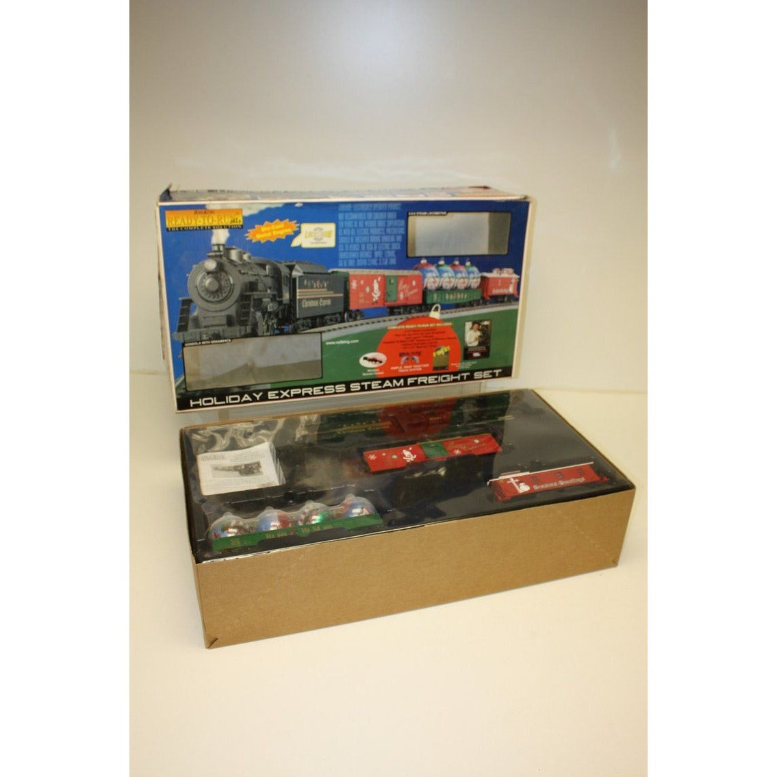 Vintage MTH Rail King 2000 Holiday Express 2-8-0 Steam Freight Train Set NEW