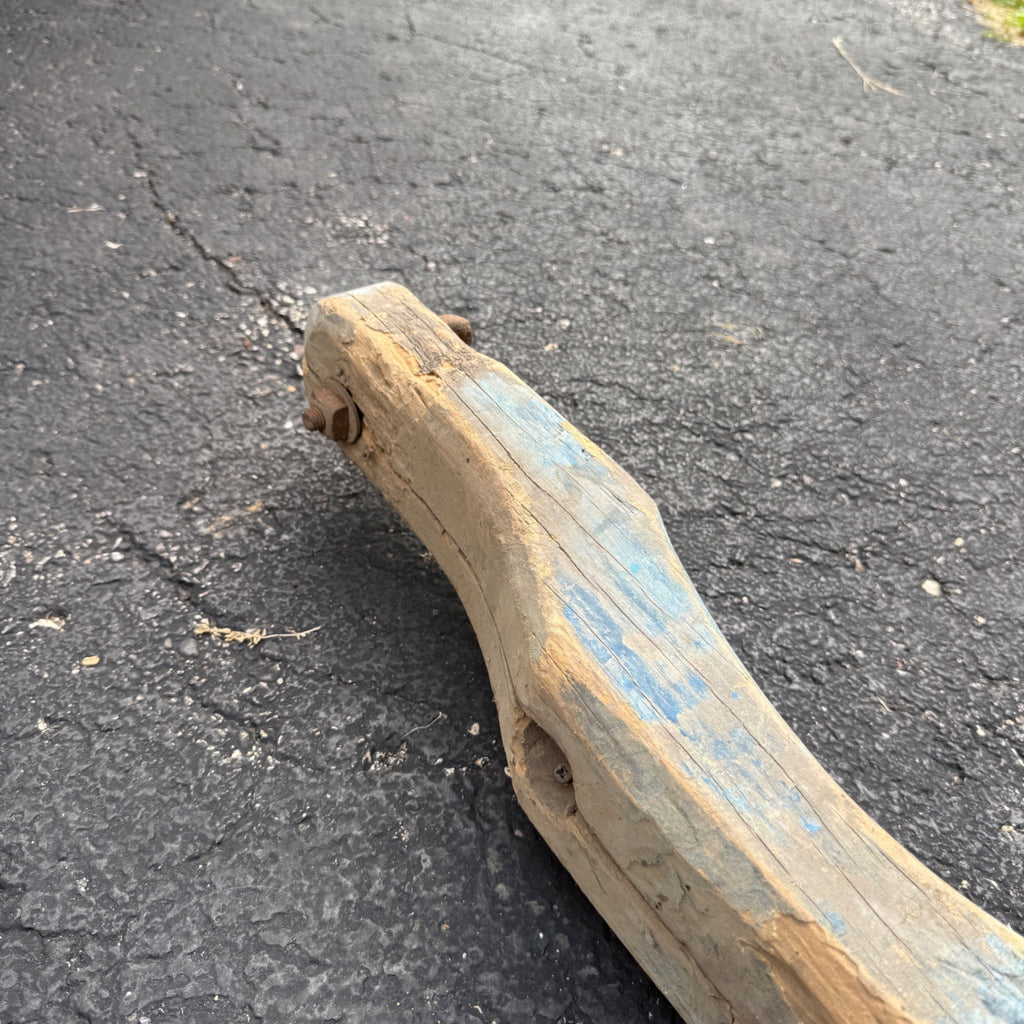 Antique Primitive 19th c. Ox / Horse Evener Yoke Original Blue Paint AAFA Farm