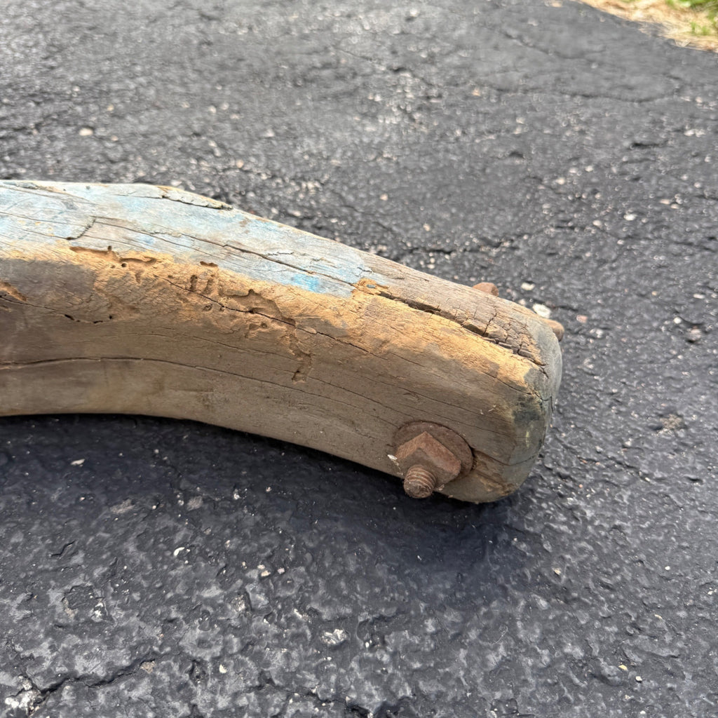 Antique Primitive 19th c. Ox / Horse Evener Yoke Original Blue Paint AAFA Farm