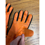 Vintage 1960s Black Sheep Dallas TX Blaze Orange Black Hunting Gloves Insulated