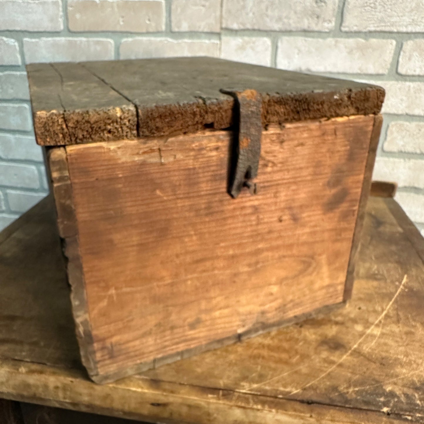 Antique Wooden Crate Box De Lands Chemical Baking Powder W/ Lid