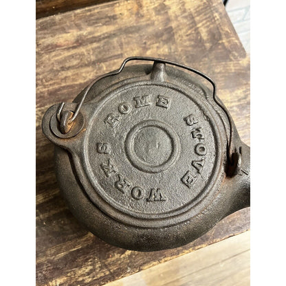 Antique 1900s Rome Stove Works Cast Iron Kettle Tea Pot #7 Cookware for Range