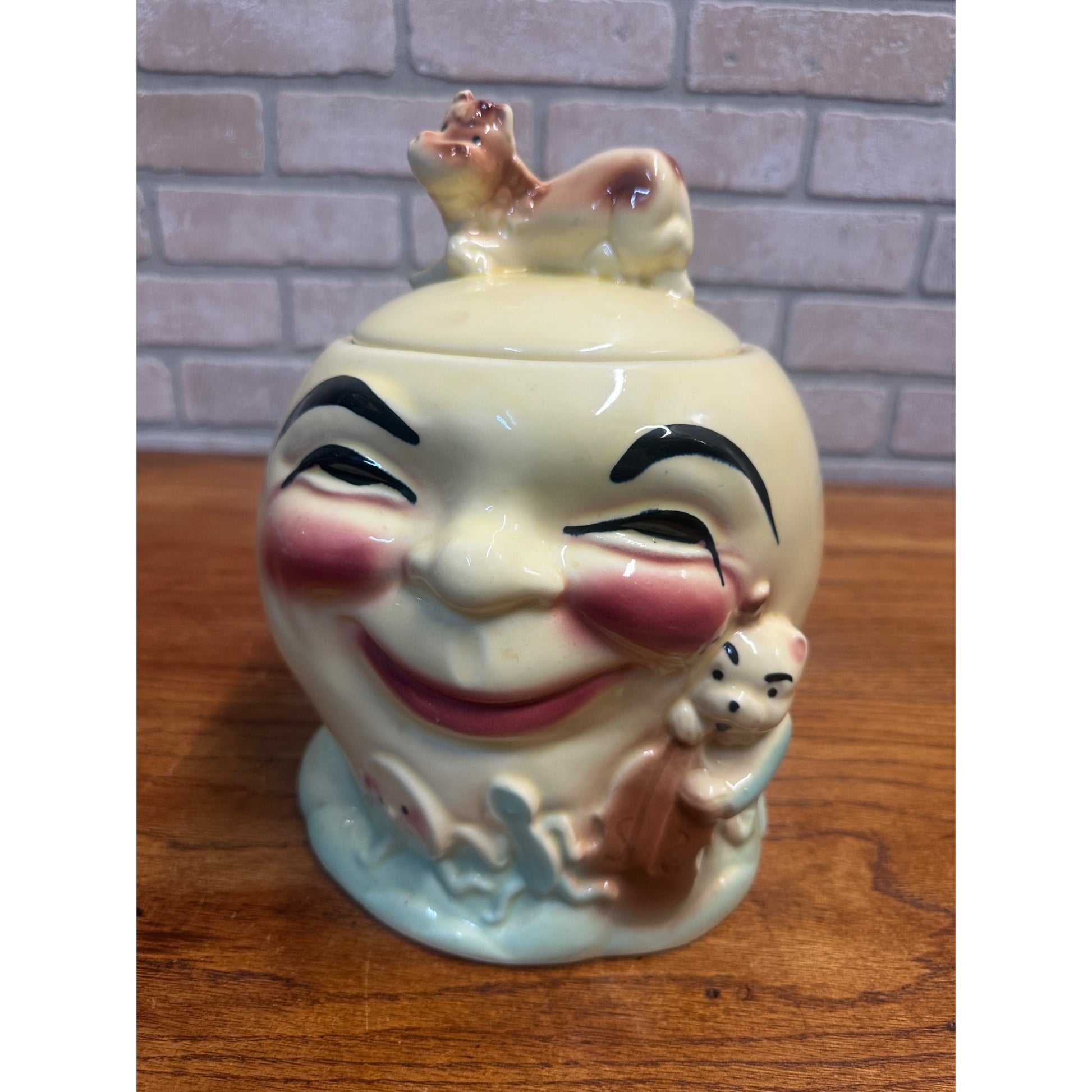 Original Vintage Cow Jumped Over The Moon Cookie Jar Gold RRP Roseville 317