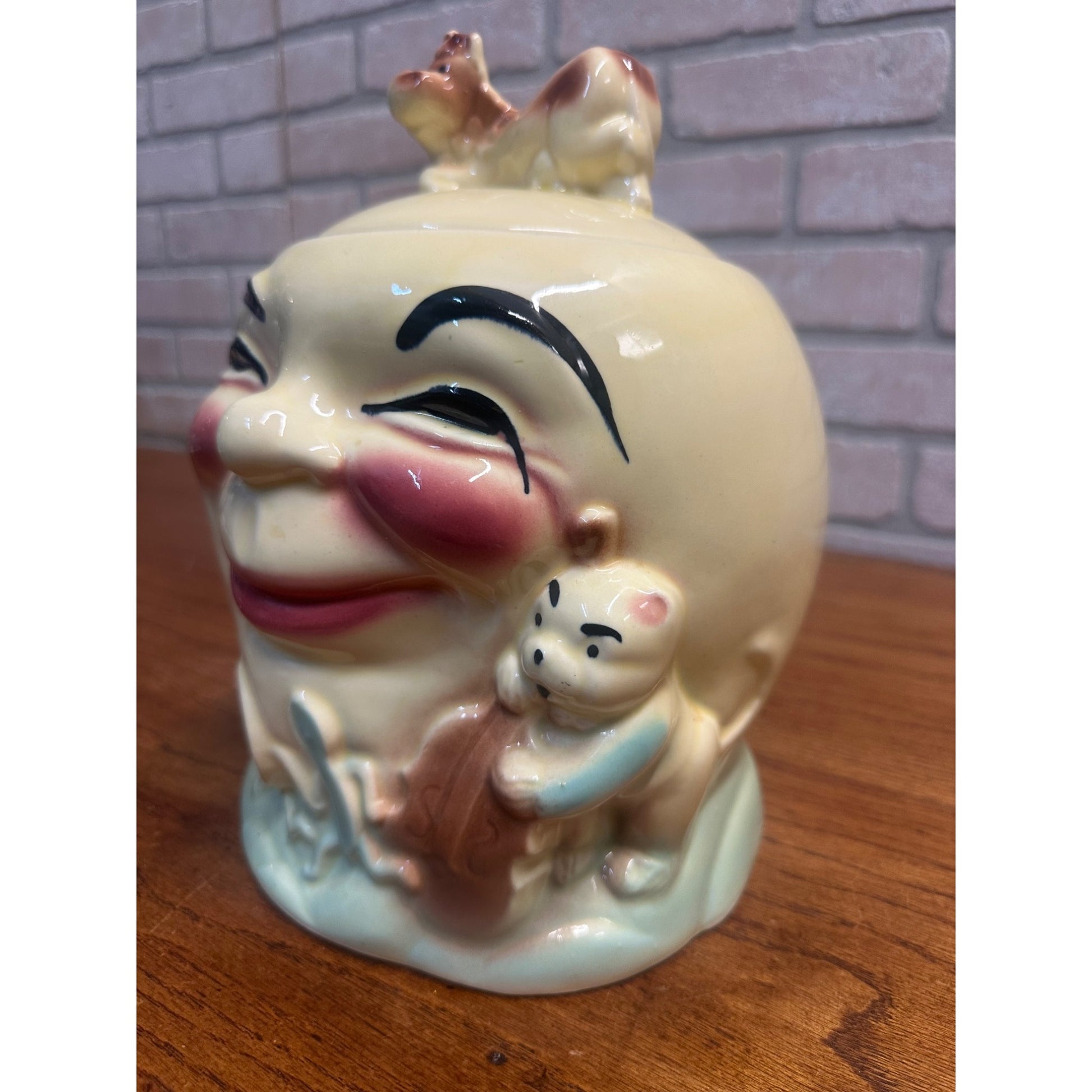 Original Vintage Cow Jumped Over The Moon Cookie Jar Gold RRP Roseville 317