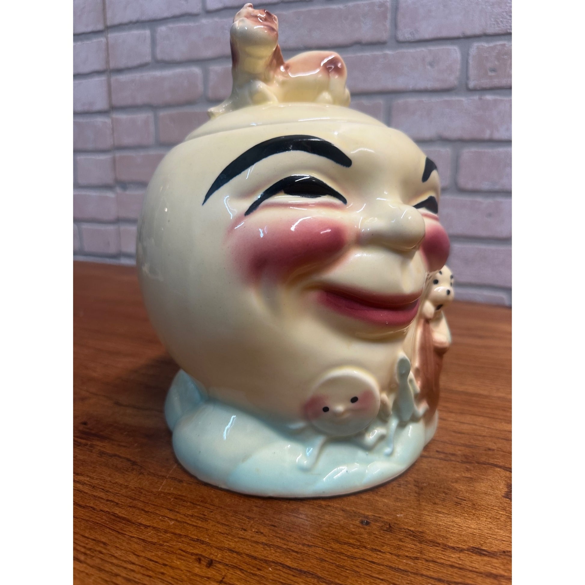 Original Vintage Cow Jumped Over The Moon Cookie Jar Gold RRP Roseville 317