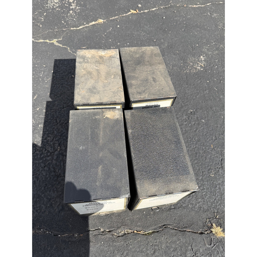 Vintage Lot of 4 All Metal Pharmacy Prescription Black File Box McCracken