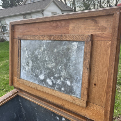 Antique Wooden Oak Ice Box Fridge Cabinet Cupboard