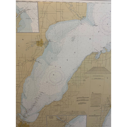 Vintage 1979 Lower Green Bay Wisconsin Map Poster Algoma Oconto Wis 48x36"