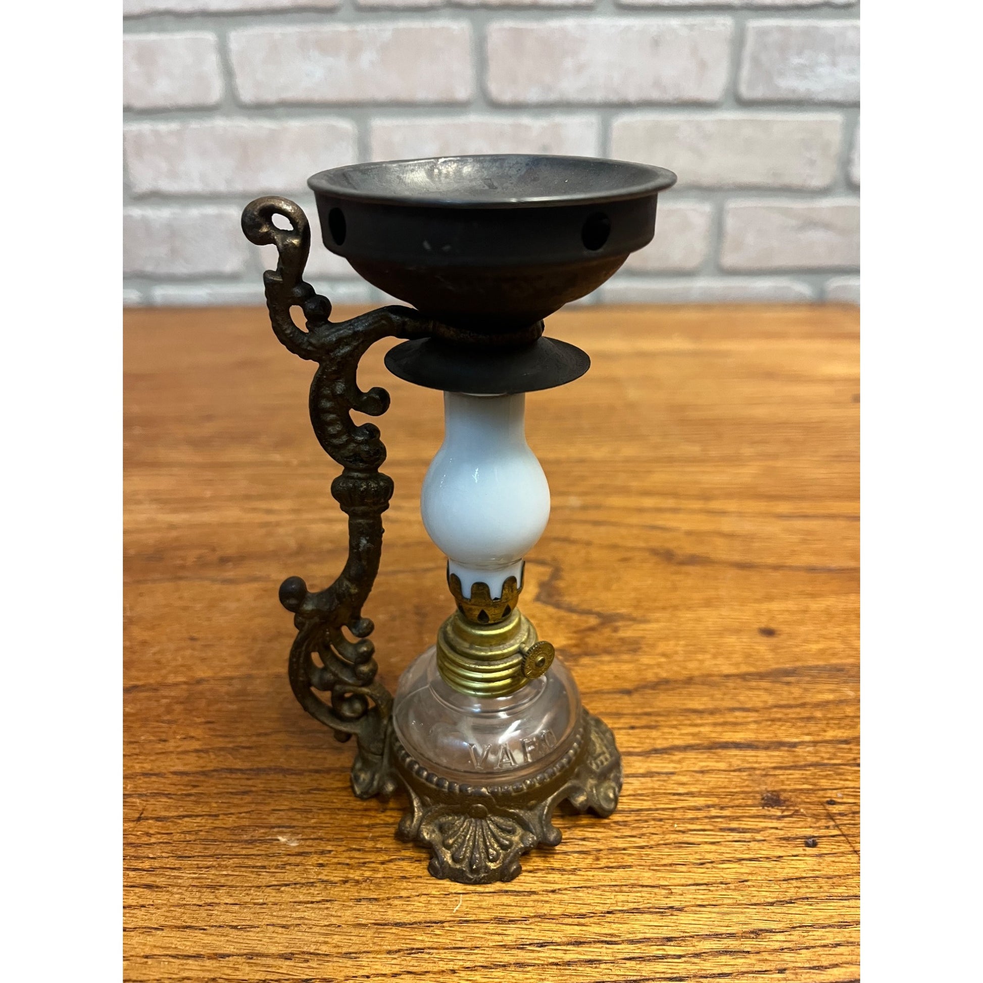 Vtg ANTIQUE 1800'S BRASS VAPO CRESOLENE VAPORIZER MEDICAL OIL LAMP