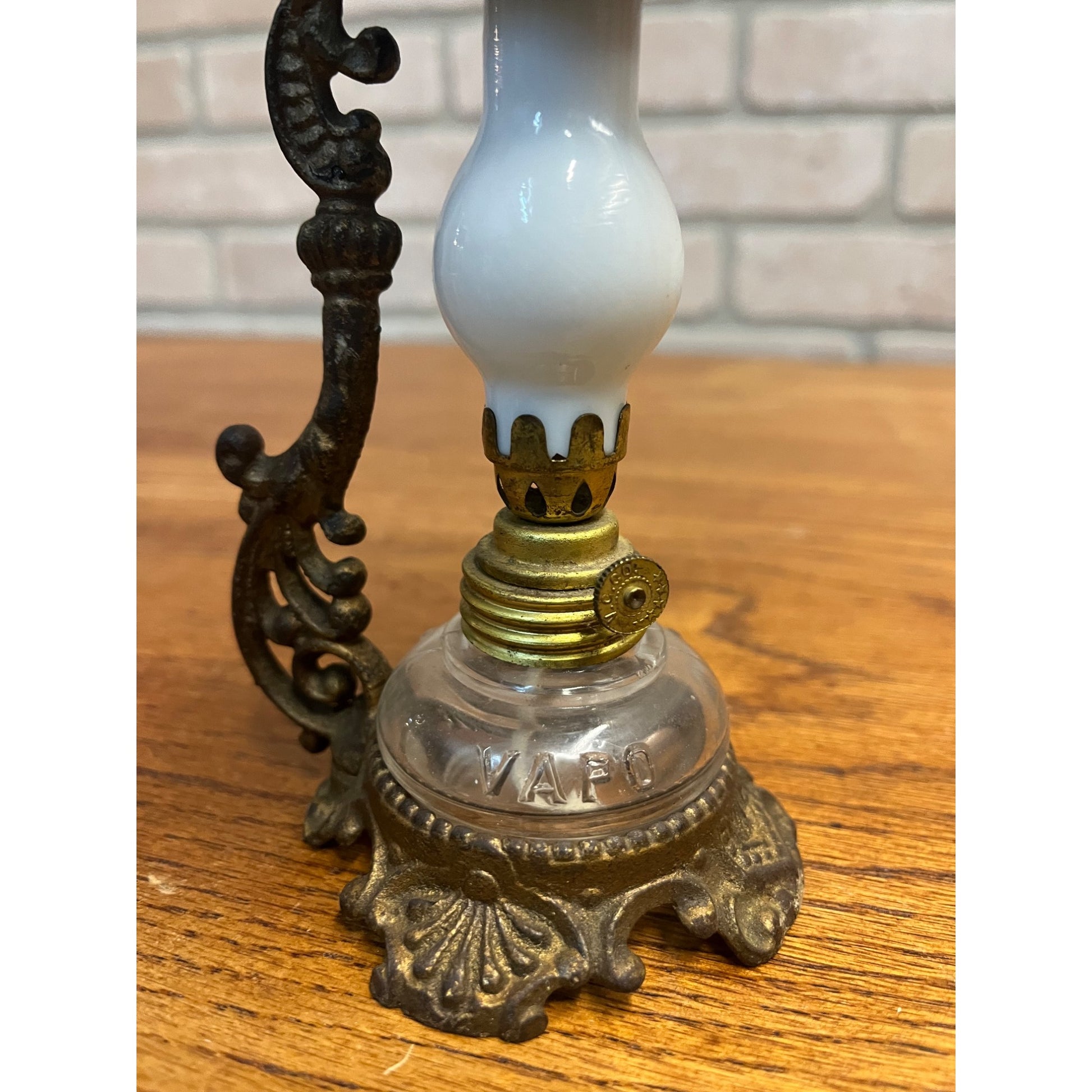 Vtg ANTIQUE 1800'S BRASS VAPO CRESOLENE VAPORIZER MEDICAL OIL LAMP