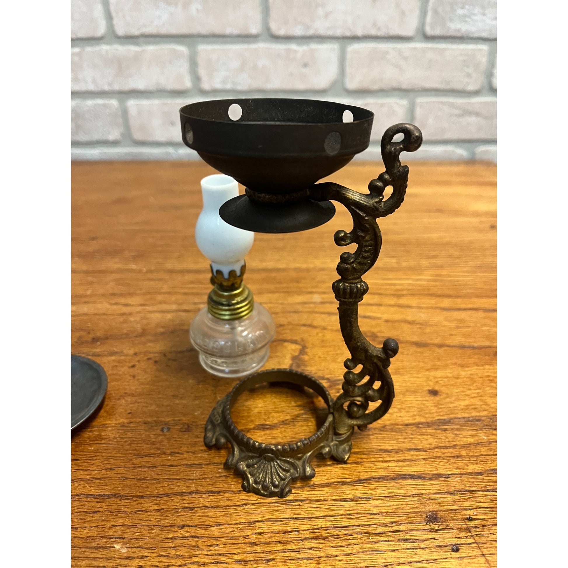 Vtg ANTIQUE 1800'S BRASS VAPO CRESOLENE VAPORIZER MEDICAL OIL LAMP