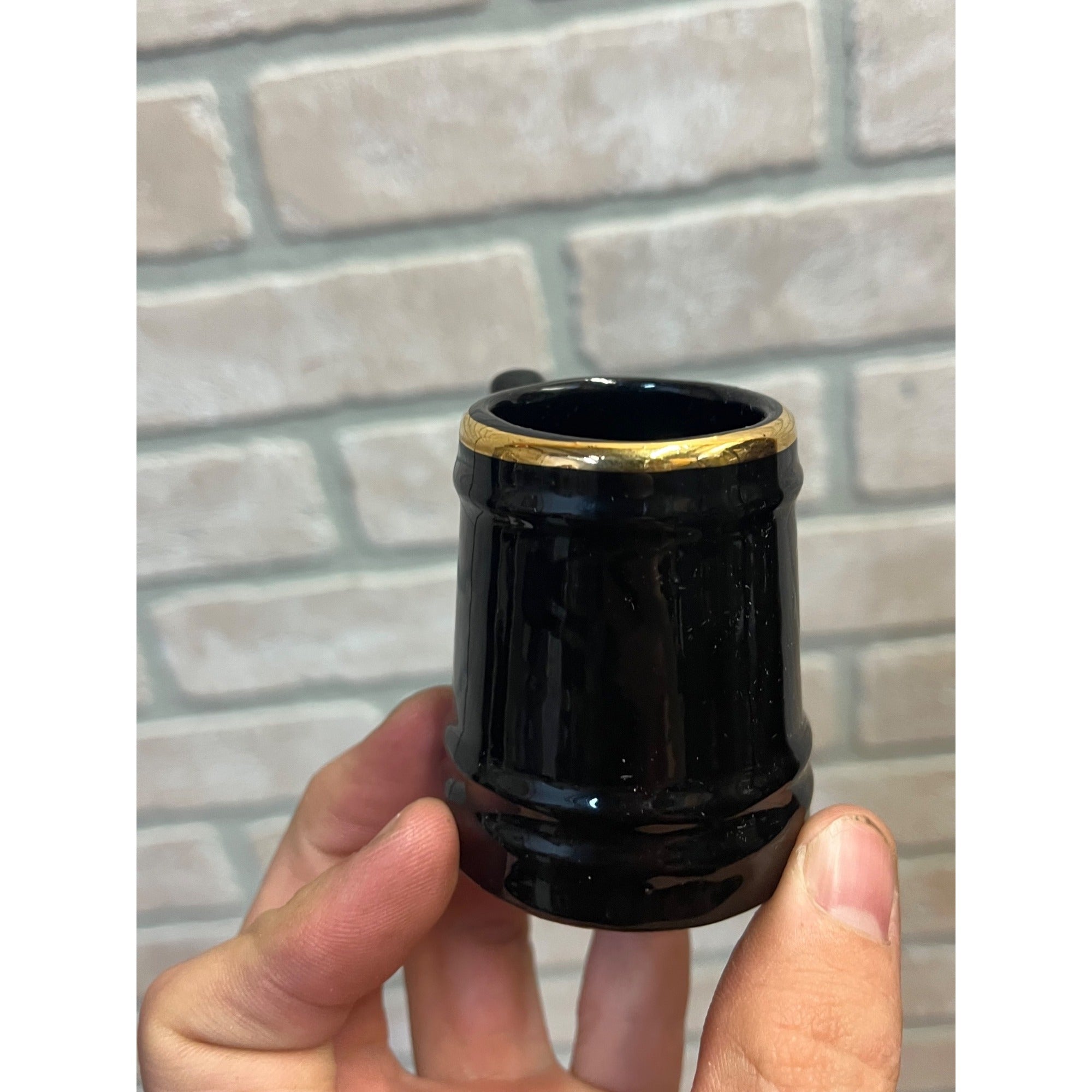 Vintage Small 1960's Wisconsin State University Oshkosh Ceramic Stein Or Tankard Mug Miniature WSU