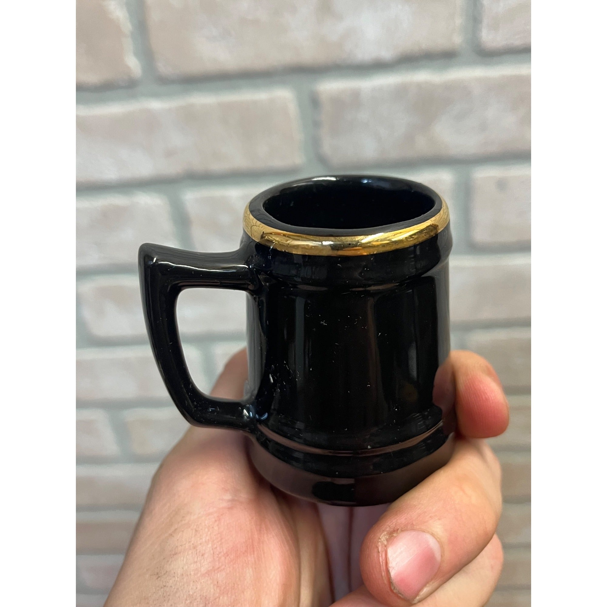 Vintage Small 1960's Wisconsin State University Oshkosh Ceramic Stein Or Tankard Mug Miniature WSU