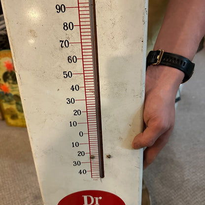 Vintage Dr. Pepper Soda Advertising 26” Thermometer Sign General Store Soda Pop