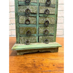 Antique Vintage Parts 14-Drawer Tabletop Cabinet Handmade Industrial