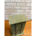 Antique Vintage Parts 14-Drawer Tabletop Cabinet Handmade Industrial