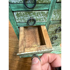 Antique Vintage Parts 14-Drawer Tabletop Cabinet Handmade Industrial