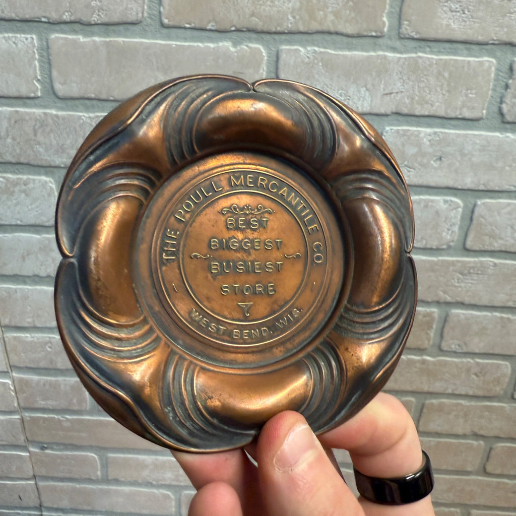 Vintage Poull Mercantile General Store Advertising Ashtray West Bend Wisconsin