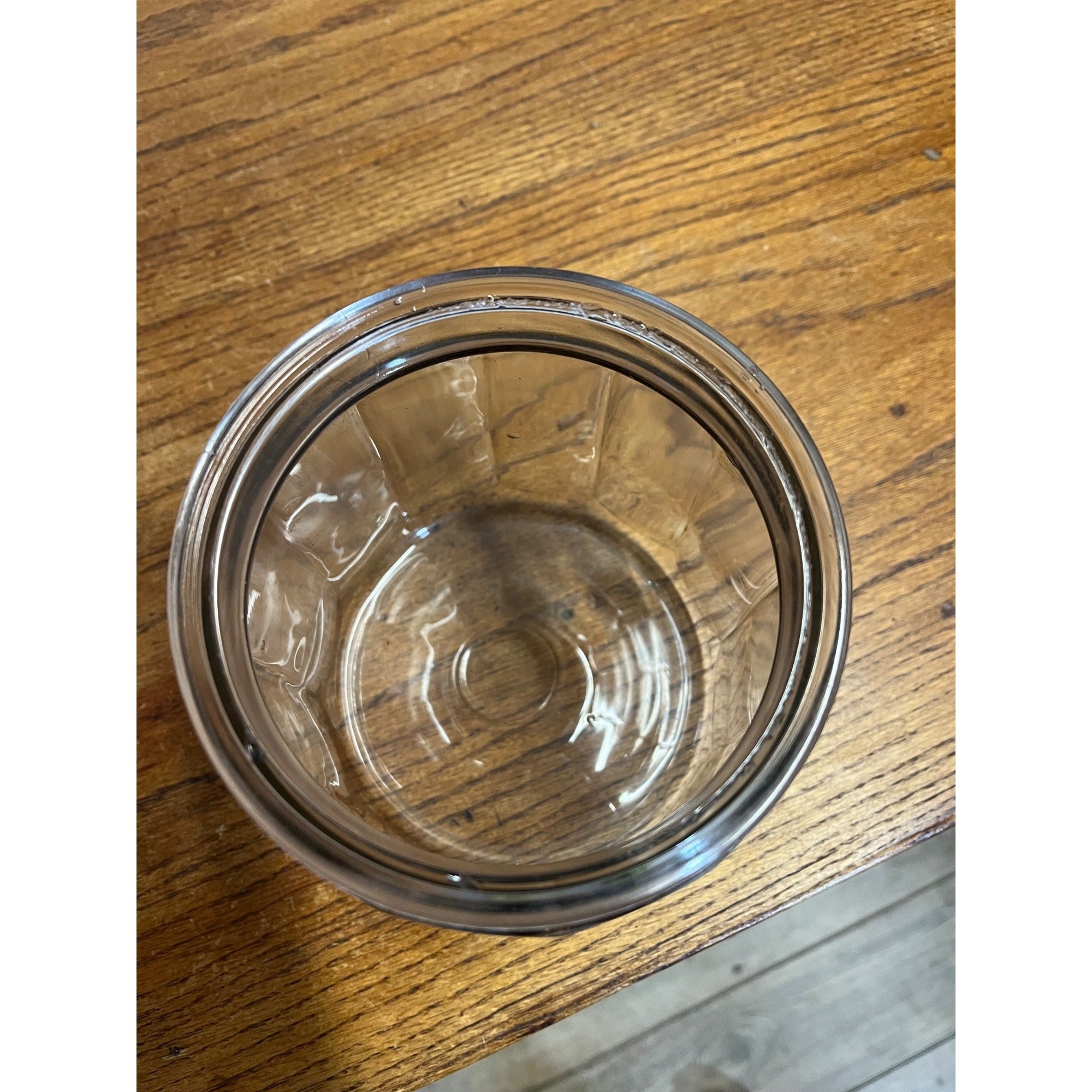Antique Tobacco Cigar Humidor Jar w/ Ashtray Patent 1915 Clear Glass Early Vintage