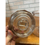 Antique Tobacco Cigar Humidor Jar w/ Ashtray Patent 1915 Clear Glass Early Vintage