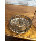 Antique Tobacco Cigar Humidor Jar w/ Ashtray Patent 1915 Clear Glass Early Vintage