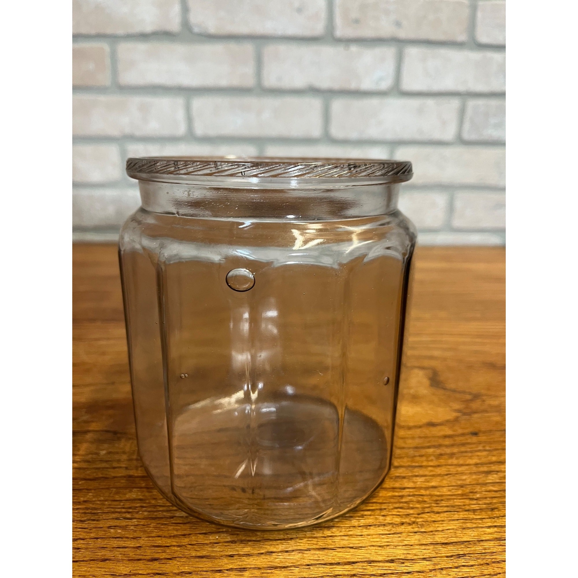 Antique Tobacco Cigar Humidor Jar w/ Ashtray Patent 1915 Clear Glass Early Vintage