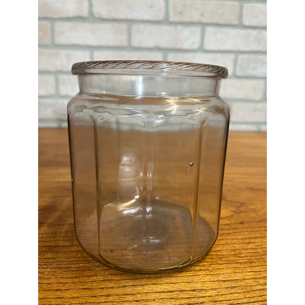 Antique Tobacco Cigar Humidor Jar w/ Ashtray Patent 1915 Clear Glass Early Vintage
