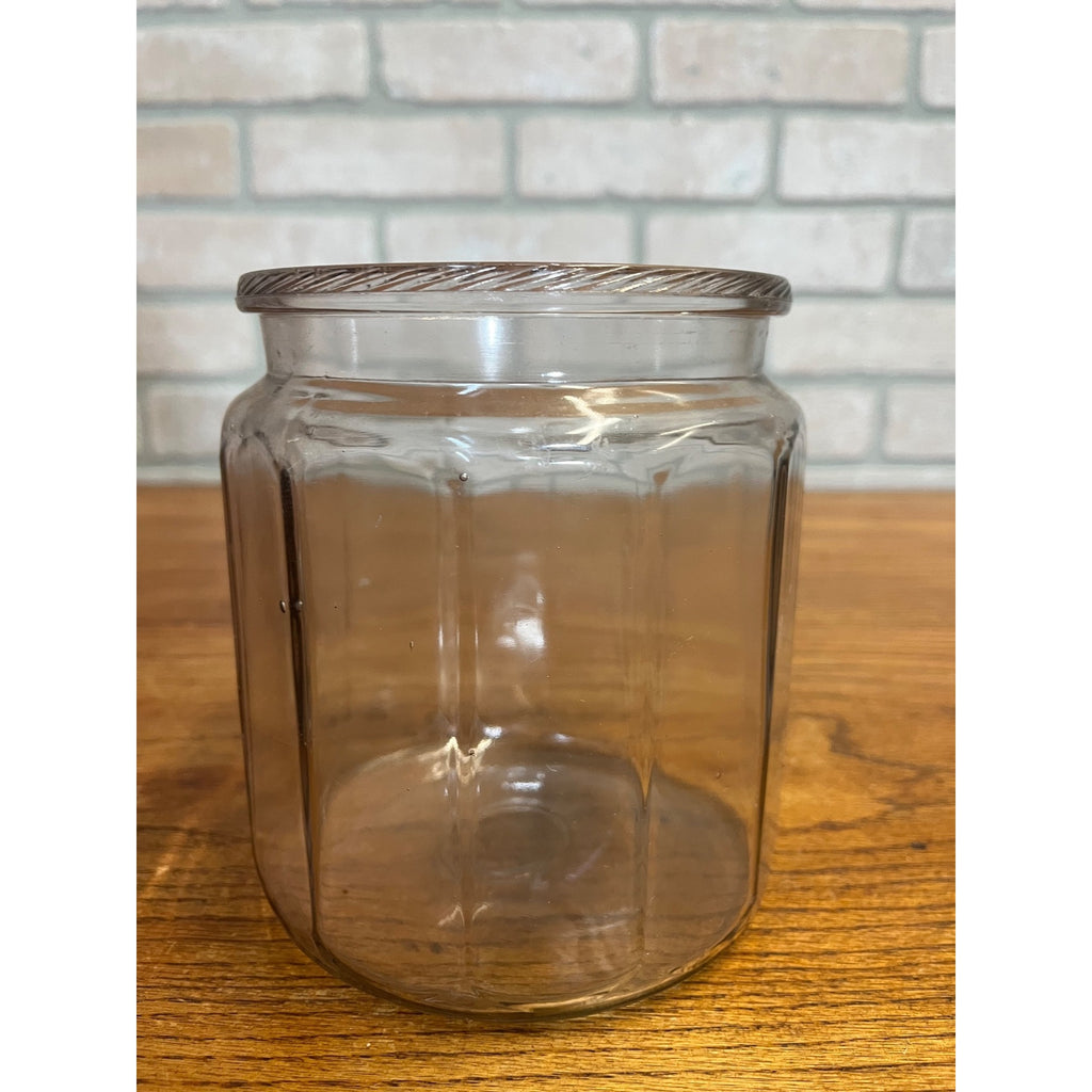 Antique Tobacco Cigar Humidor Jar w/ Ashtray Patent 1915 Clear Glass Early Vintage