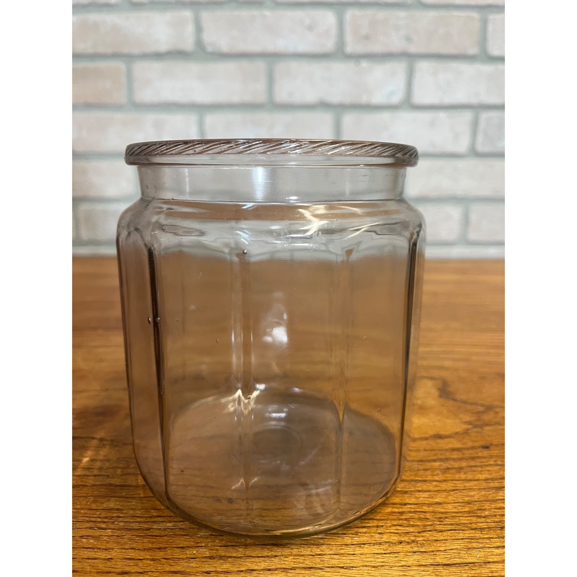 Antique Tobacco Cigar Humidor Jar w/ Ashtray Patent 1915 Clear Glass Early Vintage