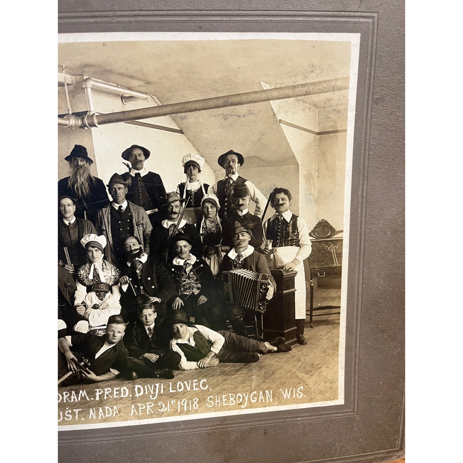 Antique Vintage Cabinet Photos Lot Sheboygan WI Parade Band, Actors