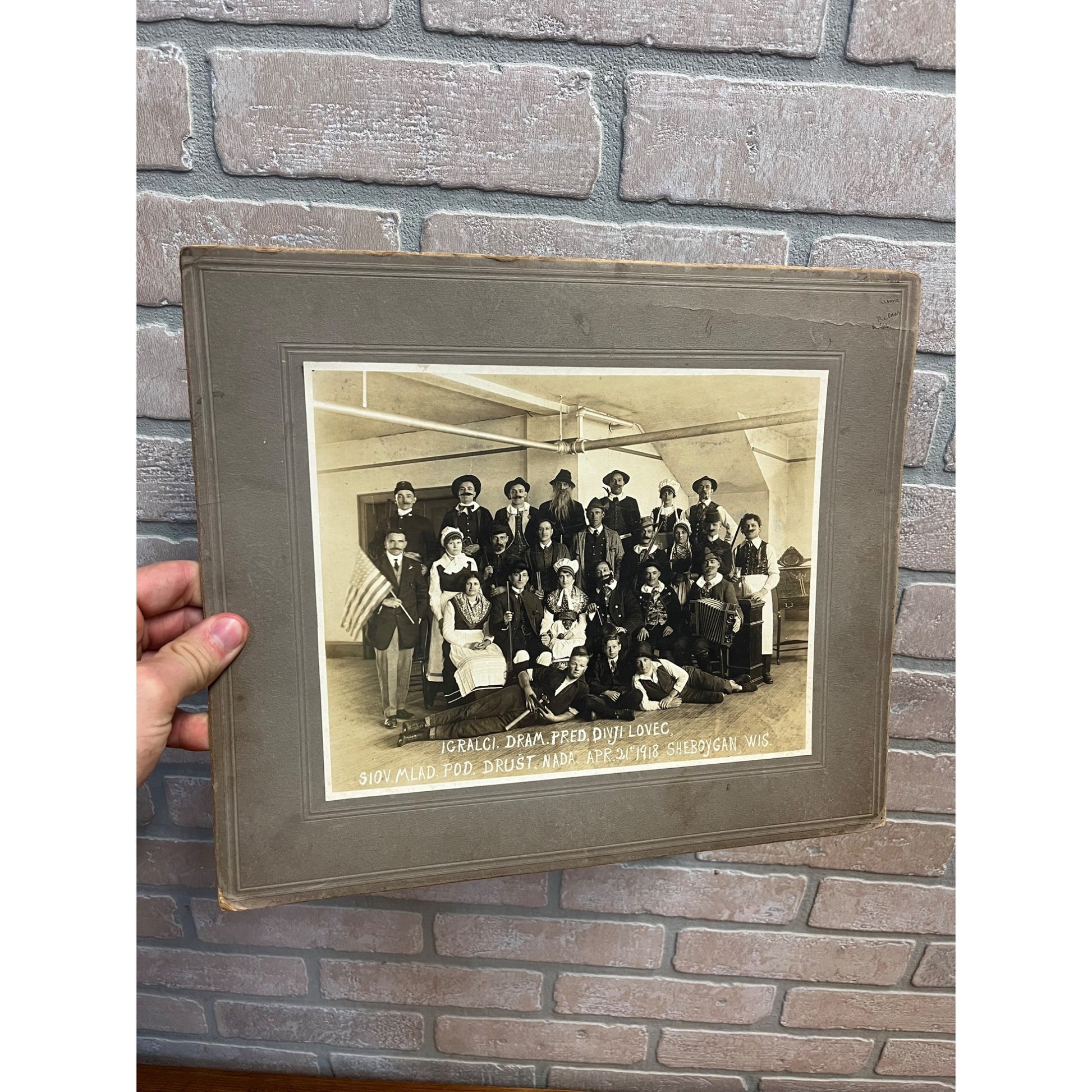 Antique Vintage Cabinet Photos Lot Sheboygan WI Parade Band, Actors
