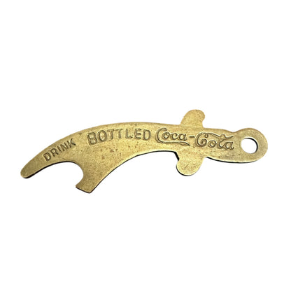 Vintage Brass Coca Cola Bottle Opener "Purity Sealed in a Bottle"