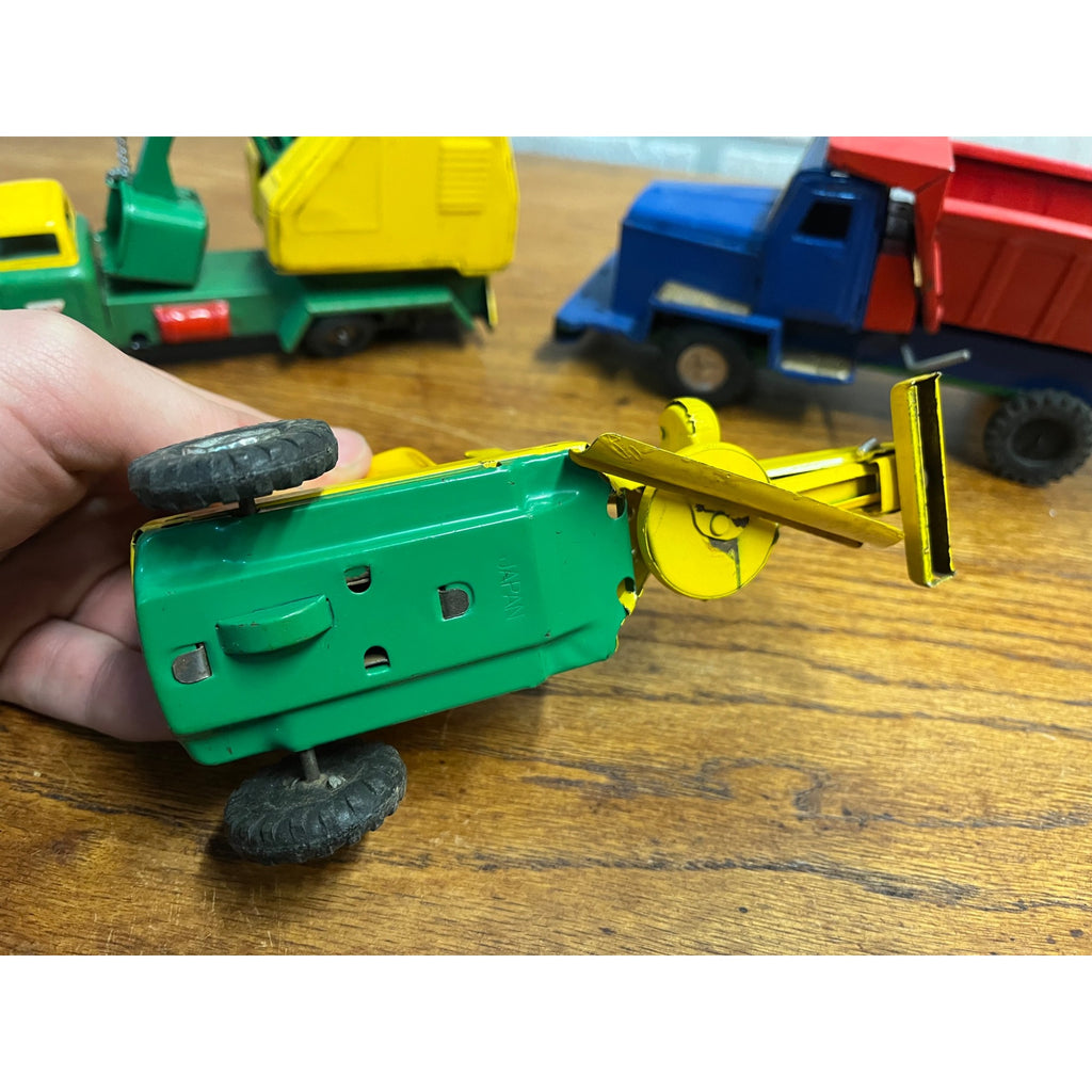 Vintage Japan SSS Tin Litho Friction Construction Toys Shovel Dump Truck - Parts