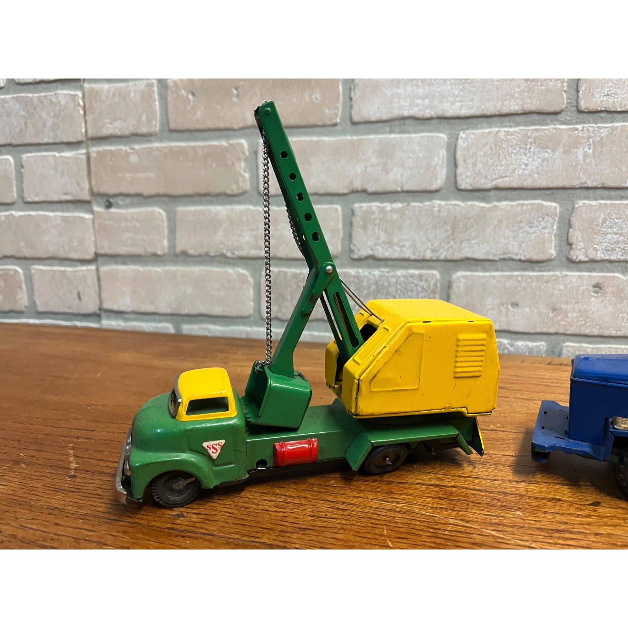 Vintage Japan SSS Tin Litho Friction Construction Toys Shovel Dump Truck - Parts