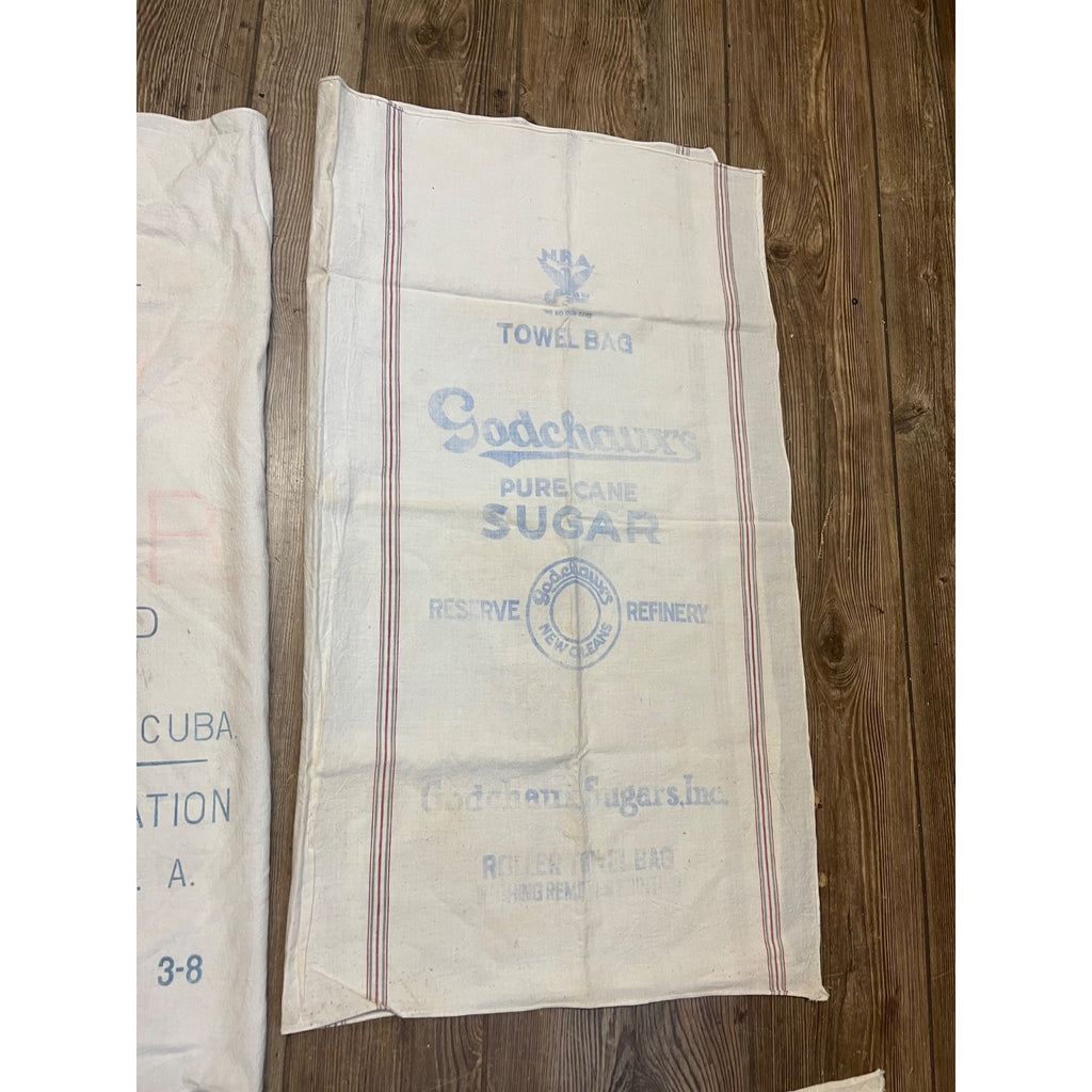 Vintage Lot Sugar Feed Sacks Cloth Repurpose Hershey Sugar Godchaux's Cerelose++