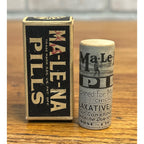 RARE 1920s Antique Quack Medicine Cure Ma-Le-Na Pills Container Indian + Box