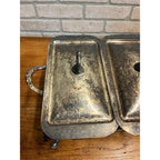 Vintage Sheridan Silver Plated Double Chafing Dish Food Warmer 2 Burner Catering
