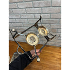 Vintage Sheridan Silver Plated Double Chafing Dish Food Warmer 2 Burner Catering